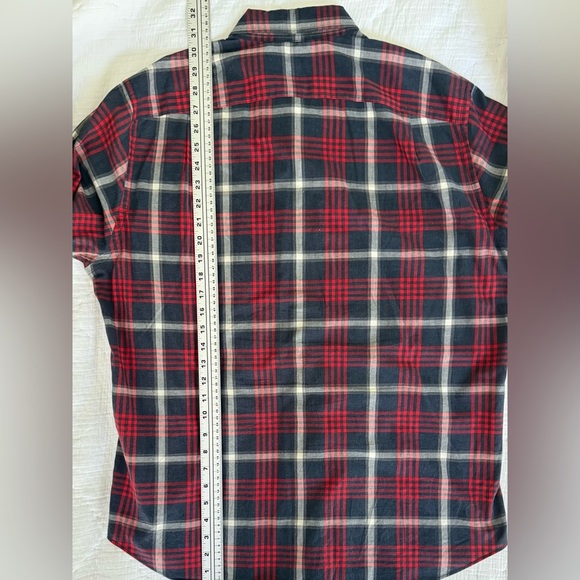 J.Crew Men’s Plaid Button-Down Shirt Red Navy Gray | Size L - Picture 9 of 9